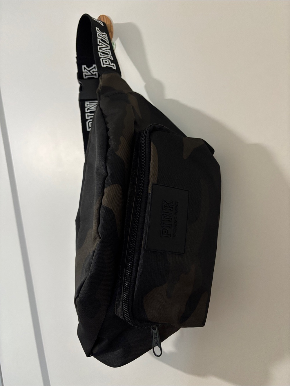 PINK Victoria's Secret Camo Sling Bag - Black & Olive